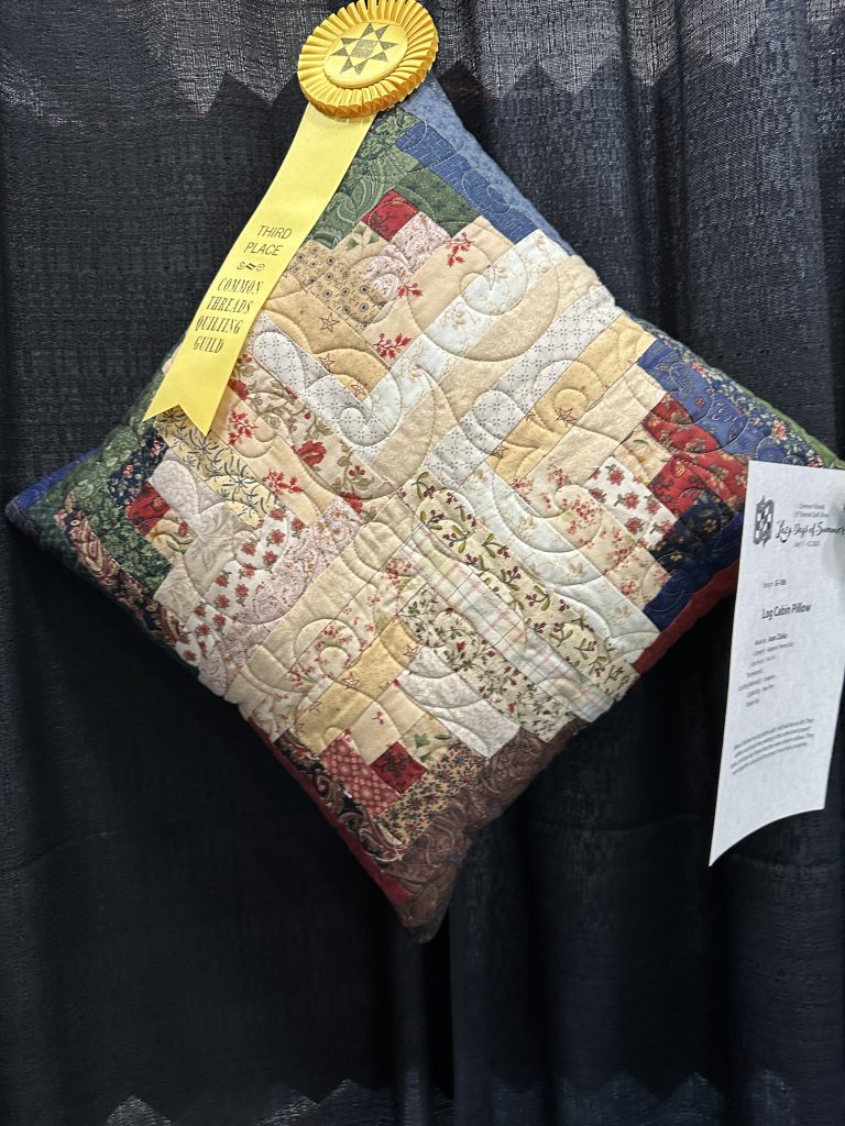 3rd Place — G-106 Log Cabin Pillow, Joan Ziska
